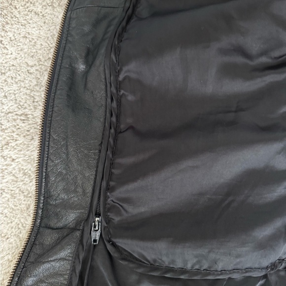 Wilson Black Leather Jacket with Removable Faux Fur Collar Y2K 90’s - Picture 7 of 10